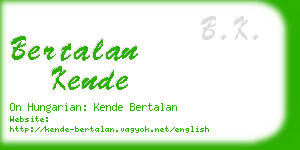 bertalan kende business card